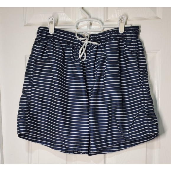 H&M Men’s Swim Shorts – Size M – Nautical Stripe, Mesh Lined - Picture 1 of 5